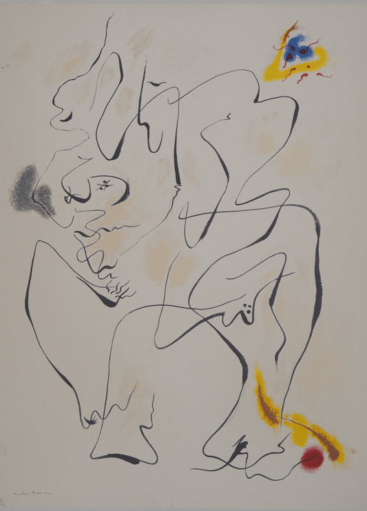 André MASSON : Couple amoureux - Lithographie signée