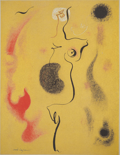 André MASSON : Nu au soleil noir - Lithographie signée
