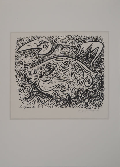 André MASSON : Le grain de mil - Lithographie signée