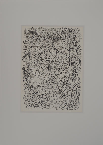 André MASSON : Fleurs et torrent - Lithographie
