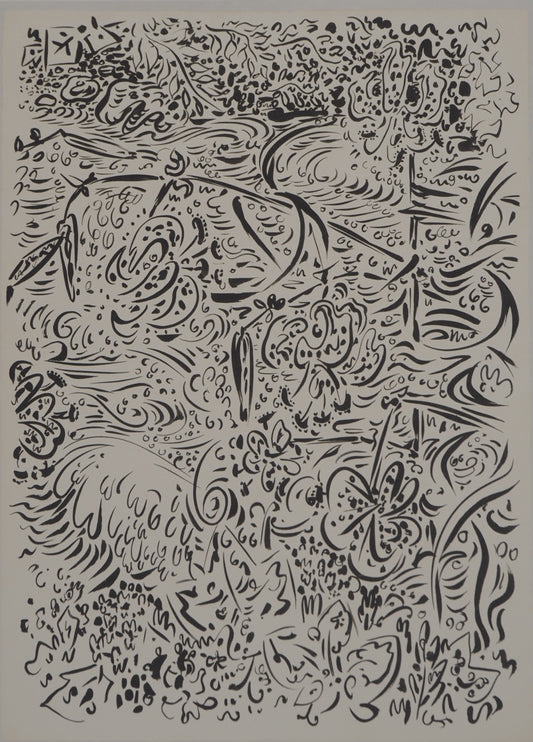 André MASSON : Fleurs et torrent - Lithographie