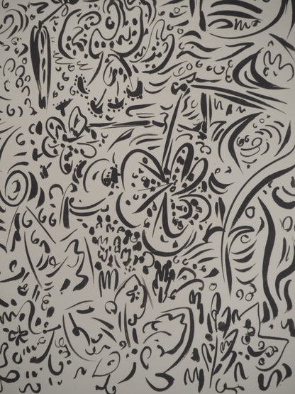 André MASSON : Fleurs et torrent - Lithographie