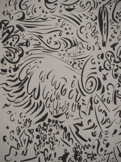 André MASSON : Fleurs et torrent - Lithographie