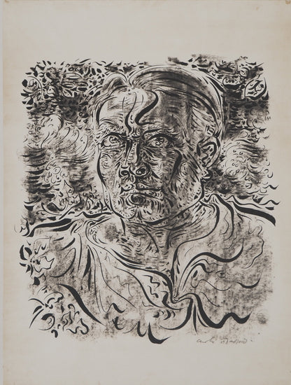 André MASSON : Autoportrait - Lithographie signée