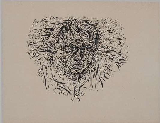 André MASSON : Mon portrait au torrent - Lithographie