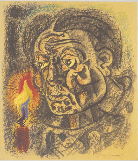 André MASSON : Autoportrait à la bougie - Lithographie signée