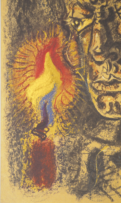 André MASSON : Autoportrait à la bougie - Lithographie signée