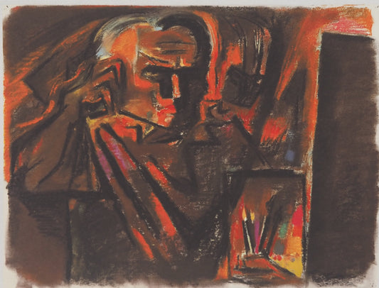 André MASSON : Autoportrait au chevalet - Lithographie