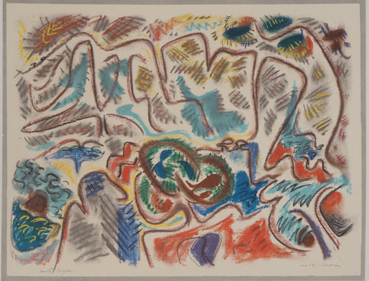 André MASSON : La montagne Sainte Victoire vue de S.Antonin - Lithographie signée