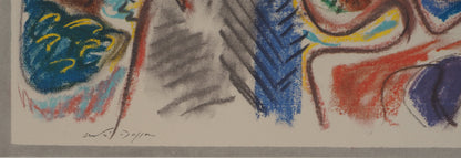 André MASSON : La montagne Sainte Victoire vue de S.Antonin - Lithographie signée