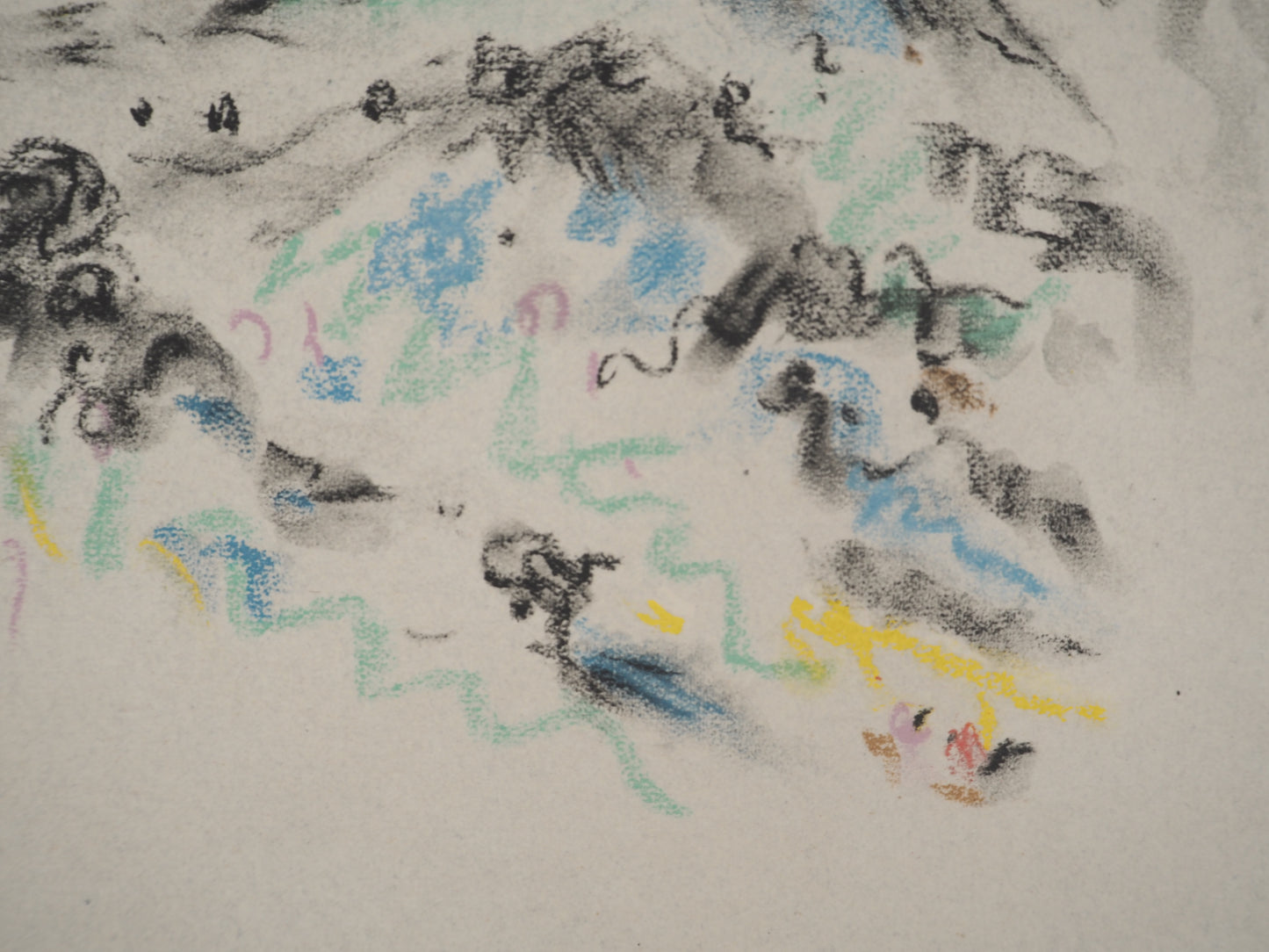 André MASSON : La brume sur la montagne Sainte Victoire - Lithographie