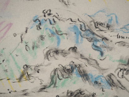 André MASSON : La brume sur la montagne Sainte Victoire - Lithographie