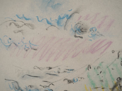 André MASSON : La brume sur la montagne Sainte Victoire - Lithographie