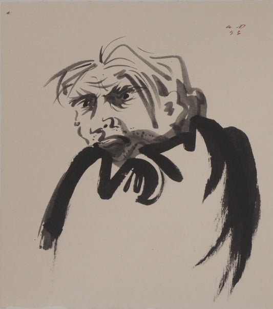 André MASSON : Autoportrait zen - Lithographie signée