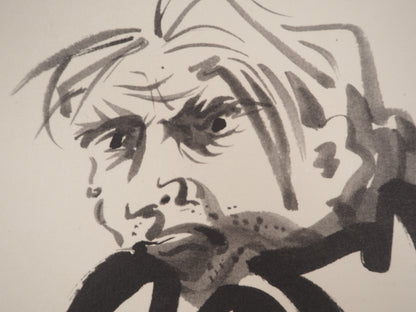 André MASSON : Autoportrait zen - Lithographie signée