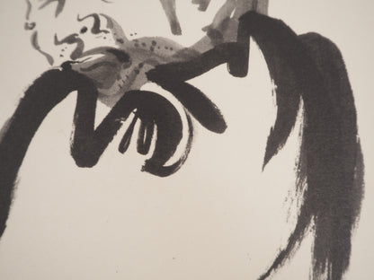 André MASSON : Autoportrait zen - Lithographie signée