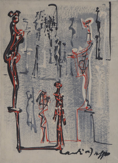 André MASSON : Au musée - Lithographie signée