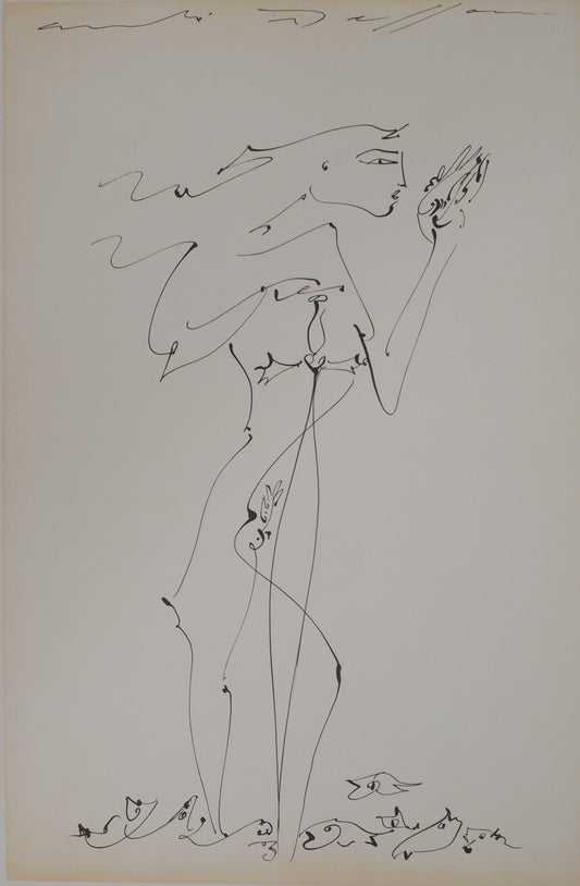 André MASSON : Jeune fille à l'épée - Lithographie signée