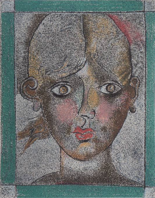 Franco GENTILINI : Portrait de femme - Lithographie originale