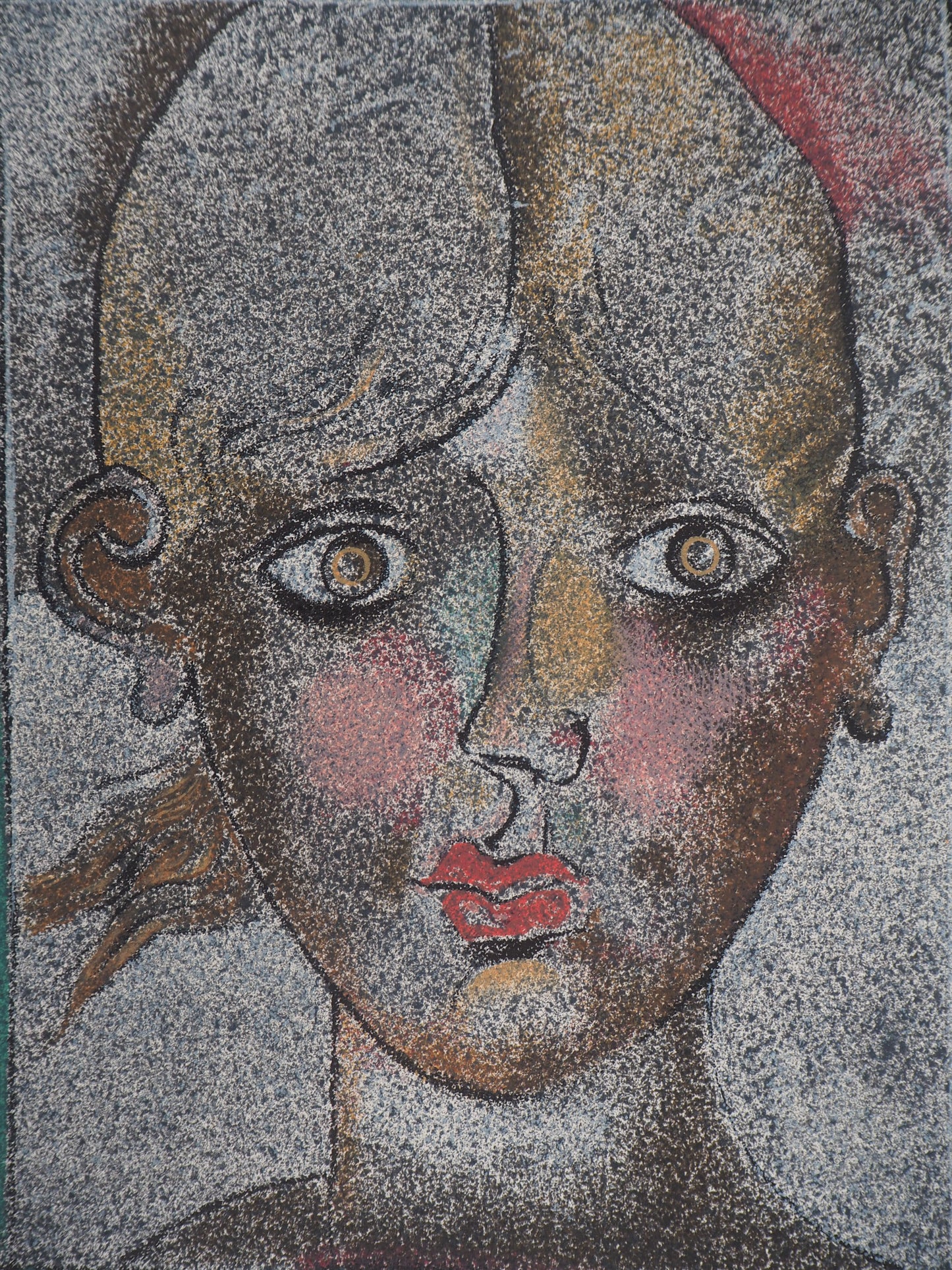 Franco GENTILINI : Portrait de femme - Lithographie originale