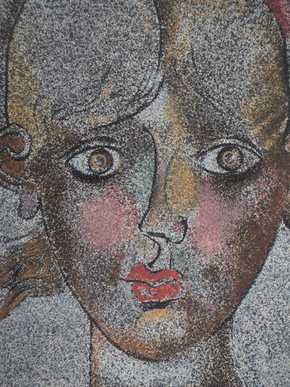 Franco GENTILINI : Portrait de femme - Lithographie originale