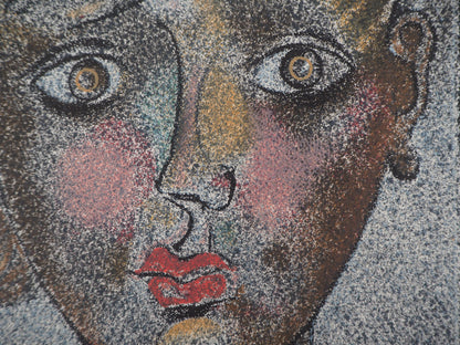 Franco GENTILINI : Portrait de femme - Lithographie originale