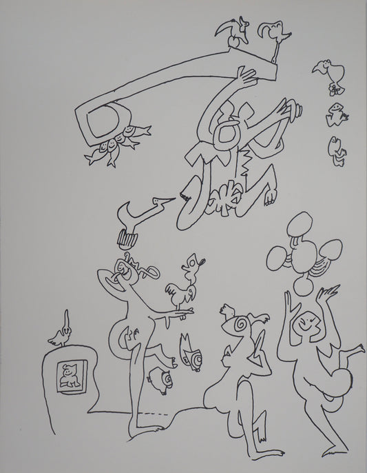 Roberto MATTA : Personnages joyeux - Lithographie originale