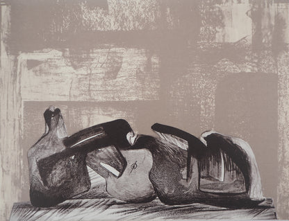 Henry MOORE : Figure allongée - Lithographie originale