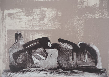Henry MOORE : Figure allongée - Lithographie originale