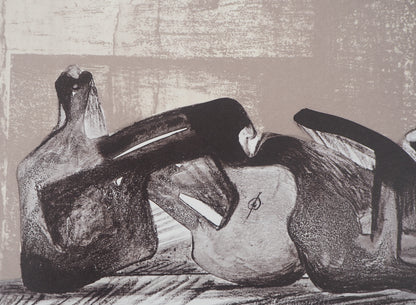 Henry MOORE : Figure allongée - Lithographie originale
