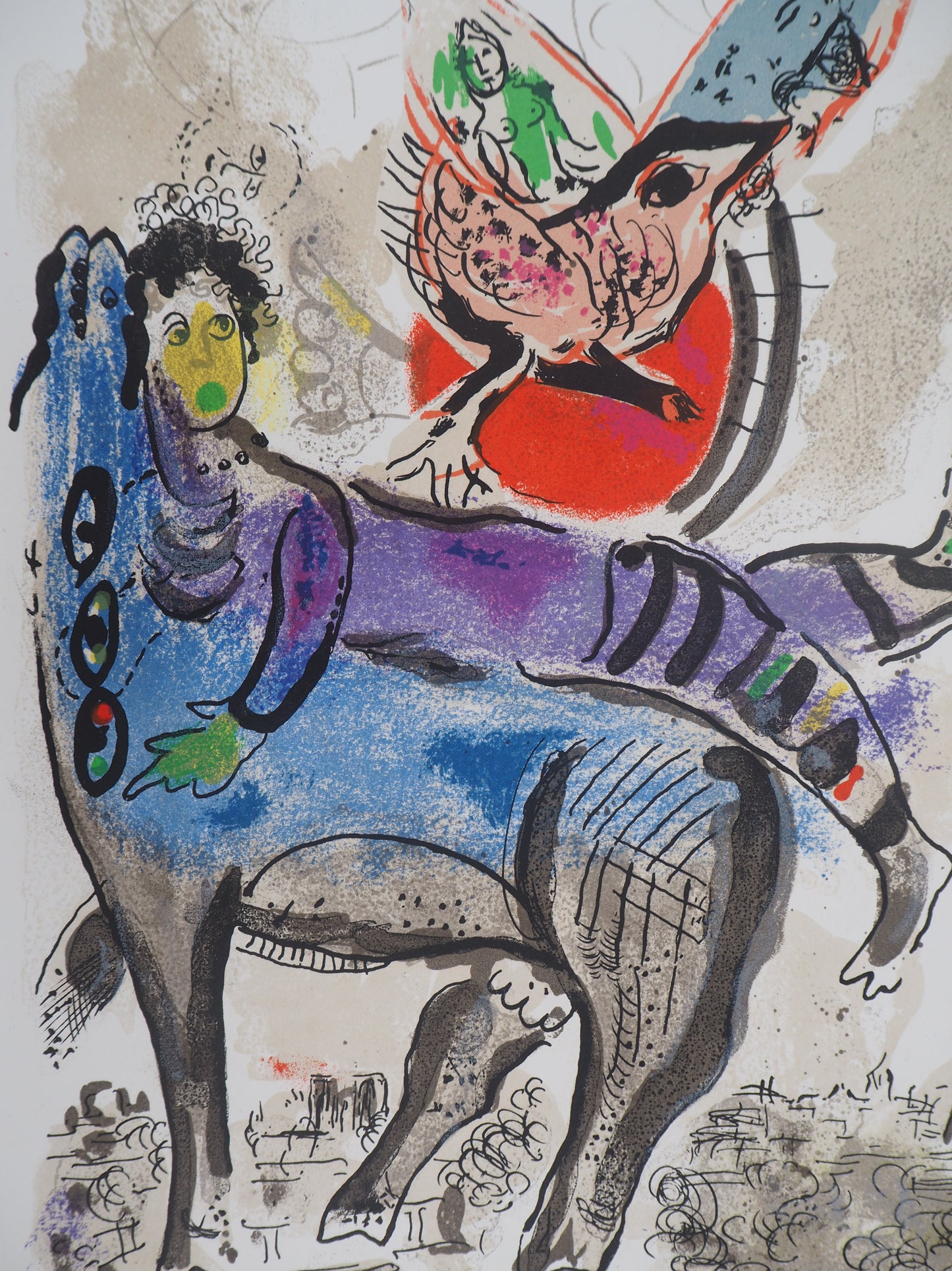 Marc CHAGALL : La vache bleue - Lithographie originale