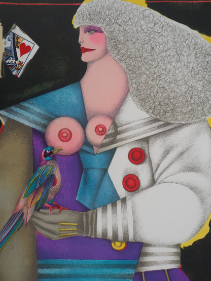 Richard LINDNER : Dame de coeur - Lithographie originale Signée
