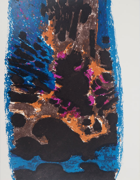 Alfred MANESSIER : Paysage nocturne - Lithographie originale