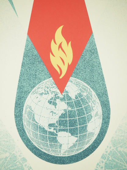 Shepard FAIREY (OBEY) : Tear Flame - Lithographie originale signée