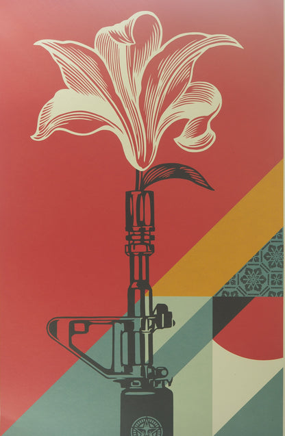 Shepard FAIREY (OBEY) : AR 15 Lily - Lithographie originale signée
