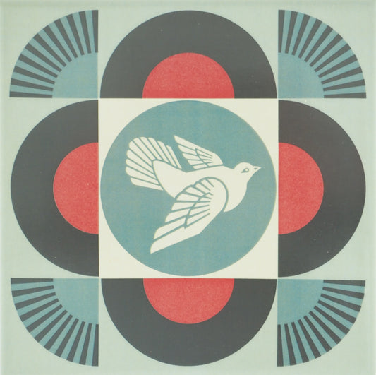 Shepard FAIREY (OBEY) : Geometric dove (black) - Céramique signée