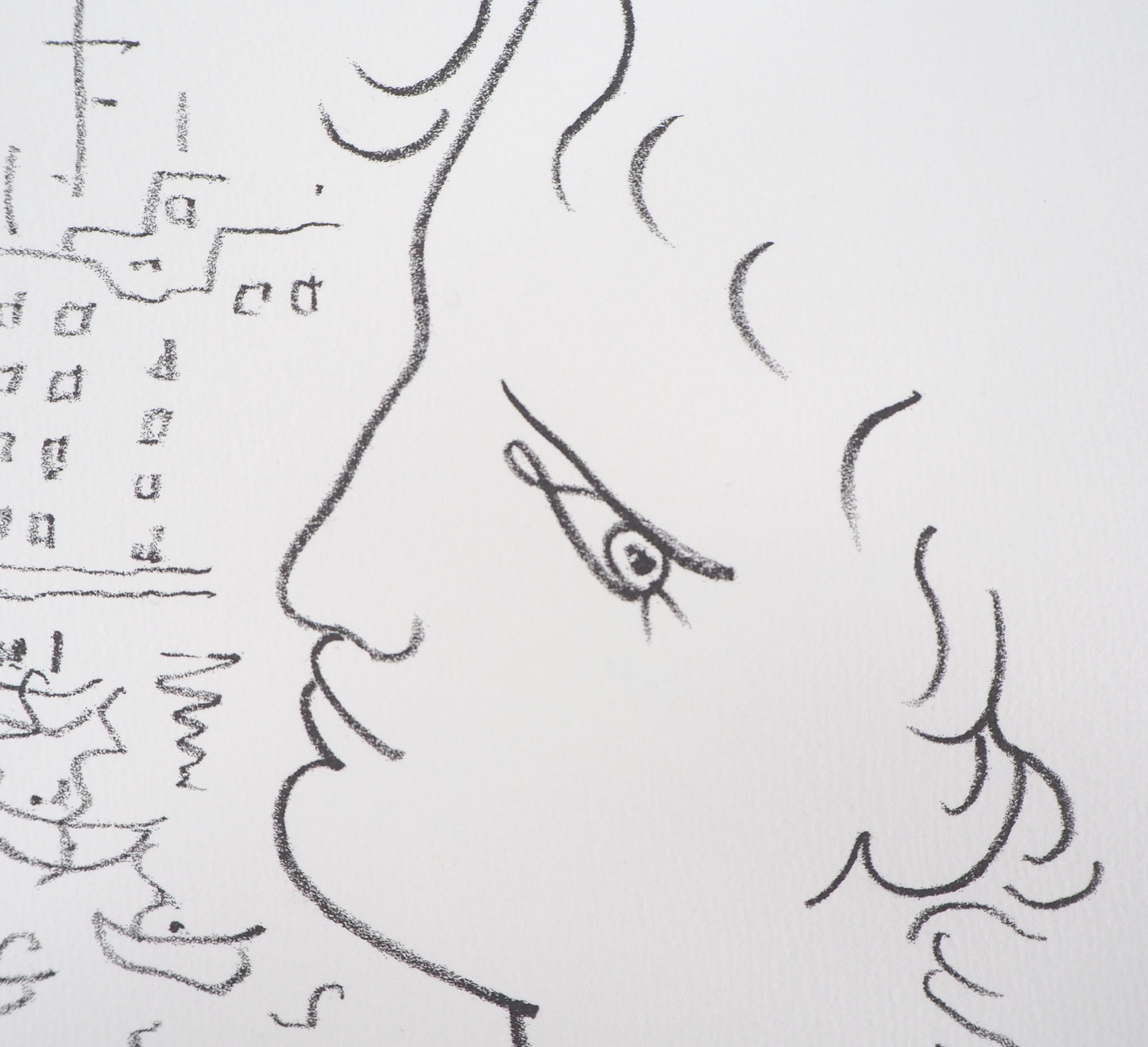 Jean COCTEAU : Venise, profil d'homme - Lithographie signée