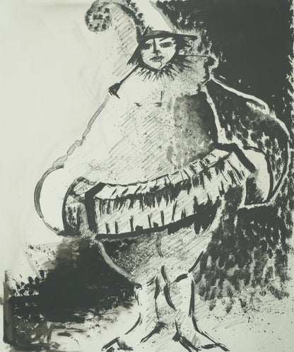 Roger CRUSAT : Le clown blanc- Lithographie originale