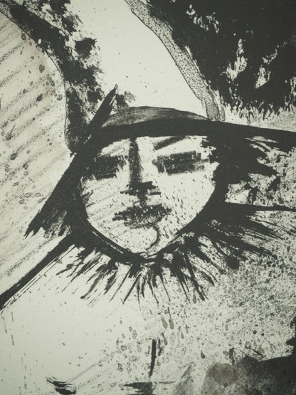 Roger CRUSAT : Le clown blanc- Lithographie originale