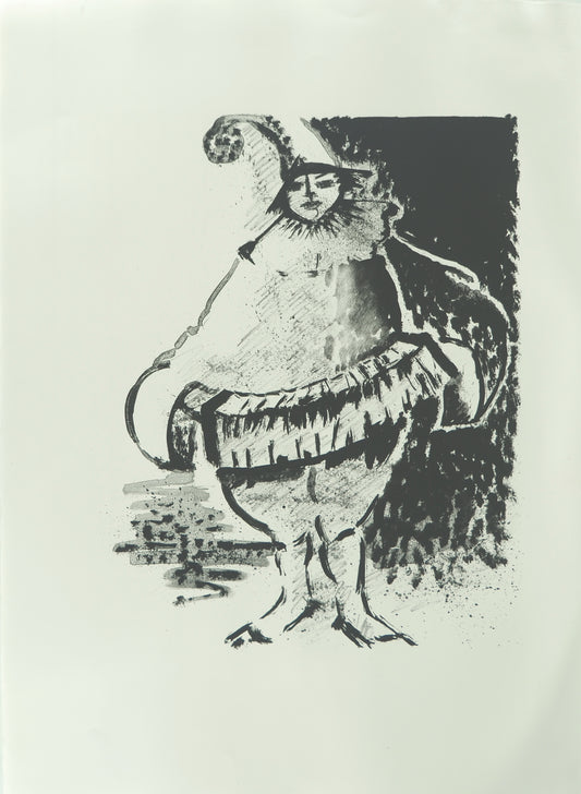 Roger CRUSAT : La bouffonnerie sans couleur - Lithographie originale