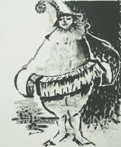 Roger CRUSAT : La bouffonnerie sans couleur - Lithographie originale