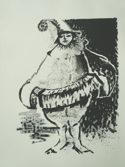 Roger CRUSAT : La bouffonnerie sans couleur - Lithographie originale