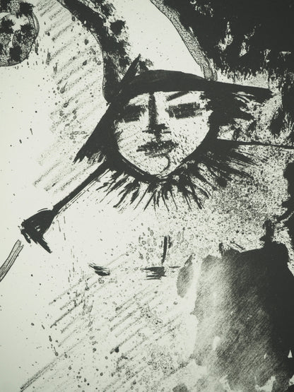 Roger CRUSAT : La bouffonnerie sans couleur - Lithographie originale