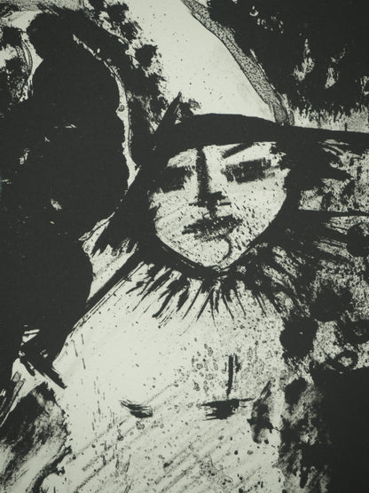 Roger CRUSAT : Le dernier numéro du clown - Lithographie originale signée