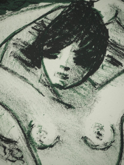 Roger CRUSAT : Nu à la serviette - Lithographie originale signée