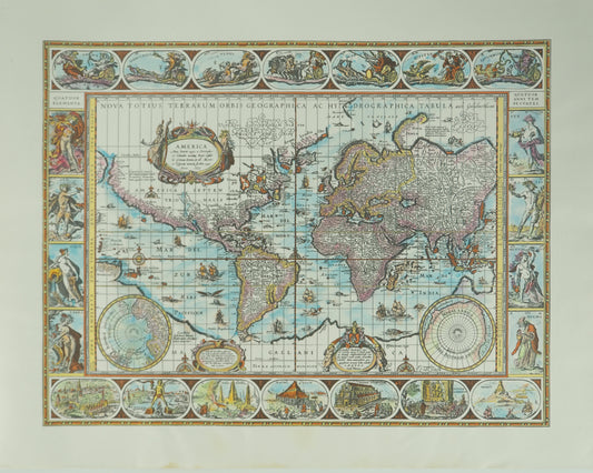 Willem Janszoon BLAEU : Planisphère en couleurs