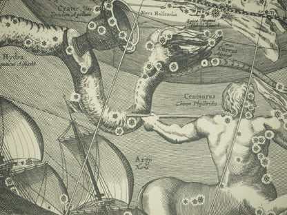 Hendrik HONDIUS : Carte céleste entoilée vu du pôle Nord