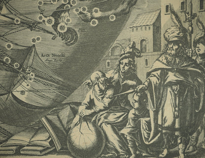 Hendrik HONDIUS : Carte céleste vue du pôle sud - Gravure
