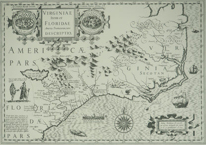 MERCATOR (Michael) & HONDIUS (Jodocus) : Carte de la Virginie et de la Floride