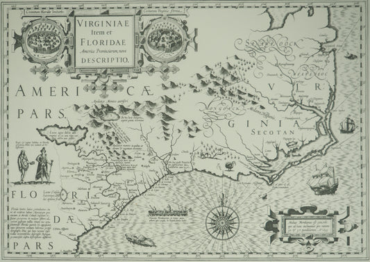 MERCATOR (Michael) & HONDIUS (Jodocus) : Carte de la Virginie et de la Floride